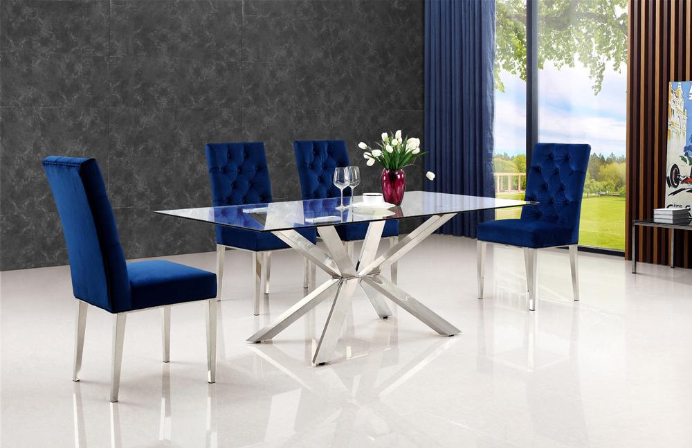 Meridian Furniture - Juno Chrome Dining Table - 732-T veiw 2