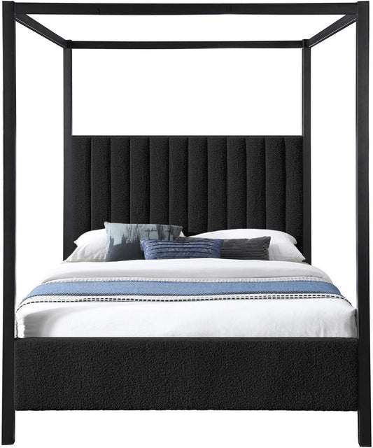 Meridian Furniture - Kelly Black Boucle Fabric Full Bed - KellyBlack-F veiw 3