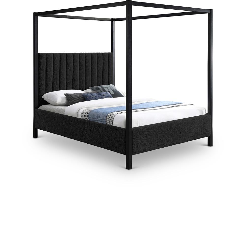 Meridian Furniture - Kelly Black Boucle Fabric King Bed - KellyBlack-K veiw 1