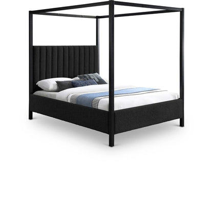 Meridian Furniture - Kelly Black Boucle Fabric King Bed - KellyBlack-K veiw 1