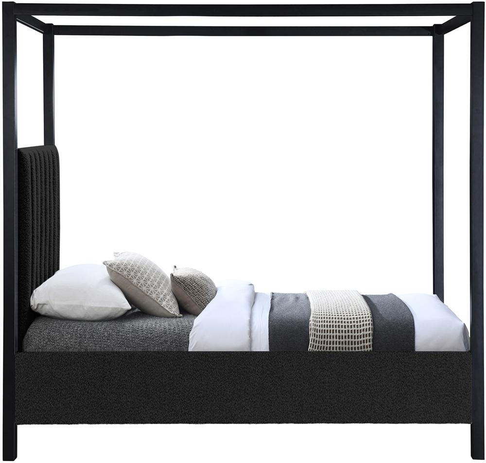 Meridian Furniture - Kelly Black Boucle Fabric Twin Bed - KellyBlack-T veiw 4