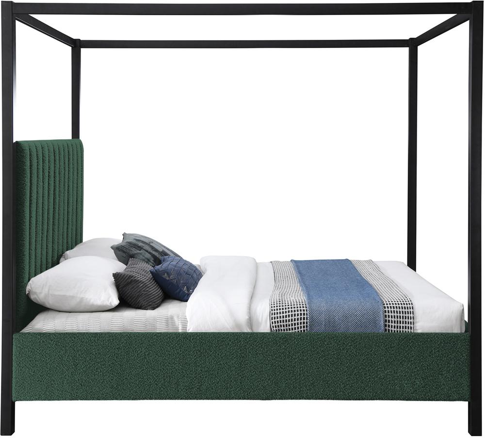 Meridian Furniture - Kelly Green Boucle Fabric King Bed - KellyGreen-K veiw 4