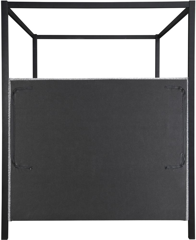 Meridian Furniture - Kelly Grey Boucle Fabric Queen Bed - KellyGrey-Q veiw 5