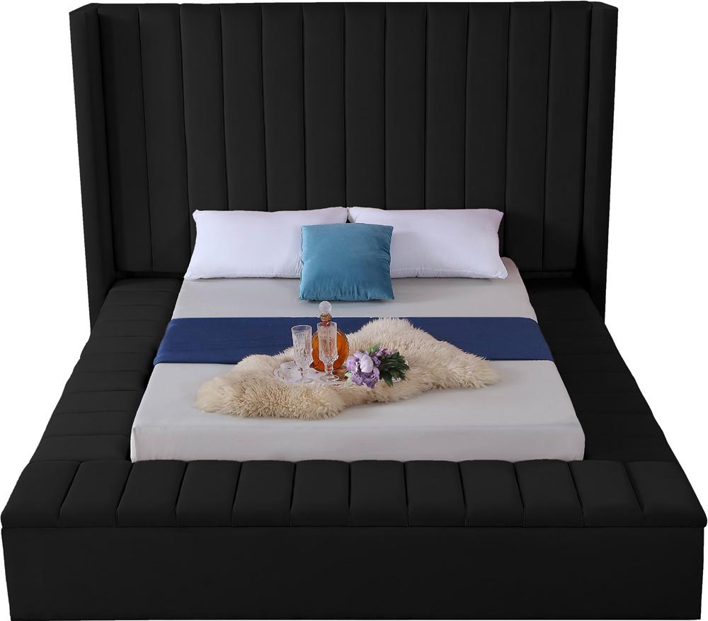 Meridian Furniture - Kiki Black Velvet Full Bed - KikiBlack-F veiw 5
