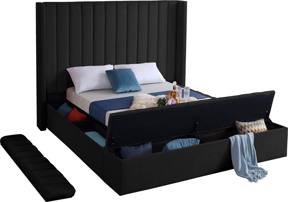 Meridian Furniture - Kiki Black Velvet Full Bed - KikiBlack-F veiw 7