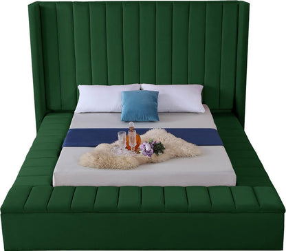 Meridian Furniture - Kiki Green Velvet Full Bed - KikiGreen-F veiw 5