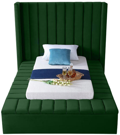 Meridian Furniture - Kiki Green Velvet Twin Bed - KikiGreen-T veiw 5