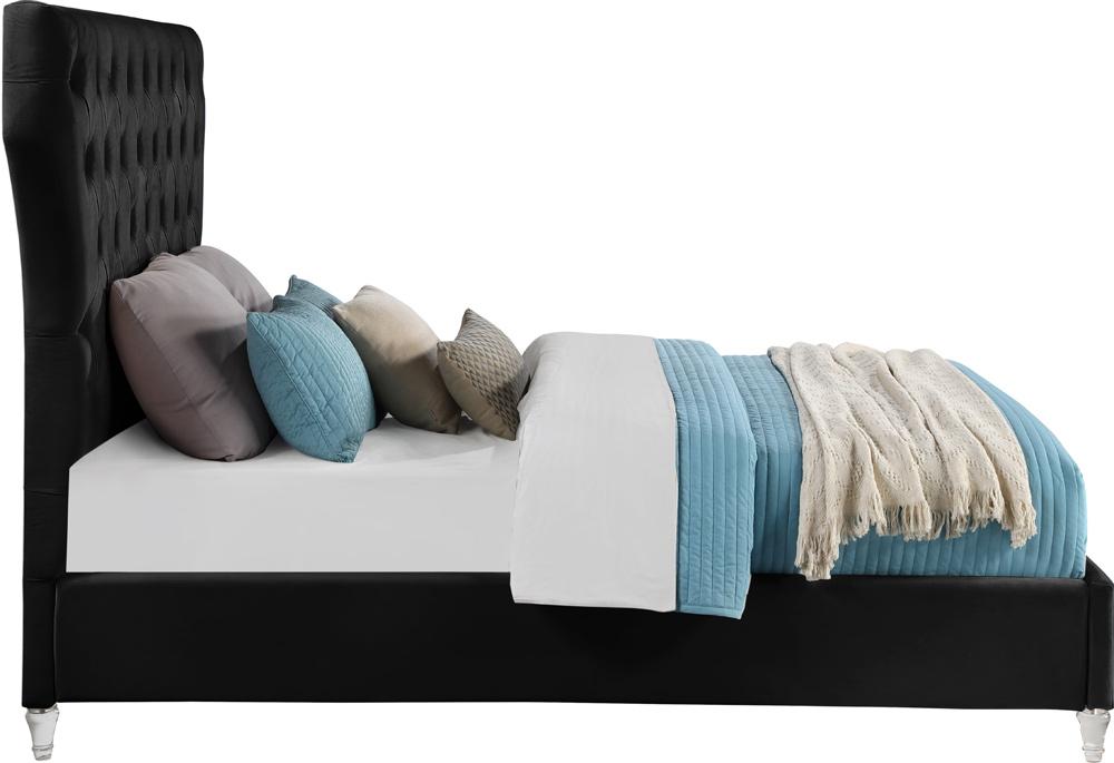 Meridian Furniture - Kira Black Velvet King Bed - KiraBlack-K veiw 4