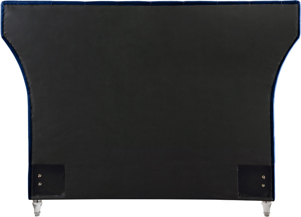 Meridian Furniture - Kira Navy Velvet King Bed - KiraNavy-K veiw 5