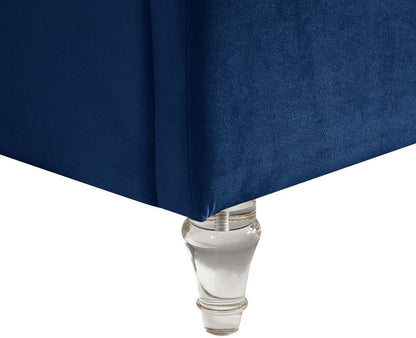 Meridian Furniture - Kira Navy Velvet King Bed - KiraNavy-K veiw 7