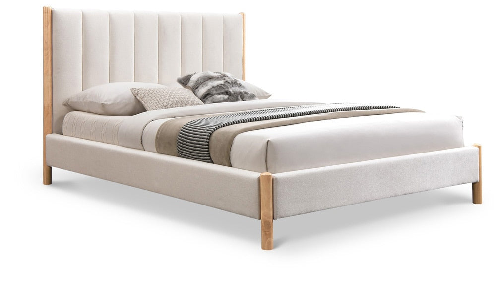 Meridian Furniture - Kona Cream Polyester Fabric Full Bed - KonaCream-F veiw 1