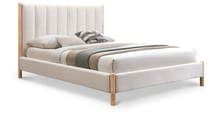 Meridian Furniture - Kona Cream Polyester Fabric Full Bed - KonaCream-F veiw 1