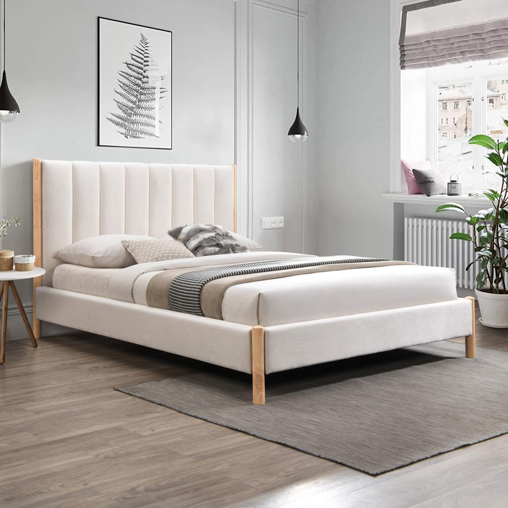 Meridian Furniture - Kona Cream Polyester Fabric Full Bed - KonaCream-F veiw 2
