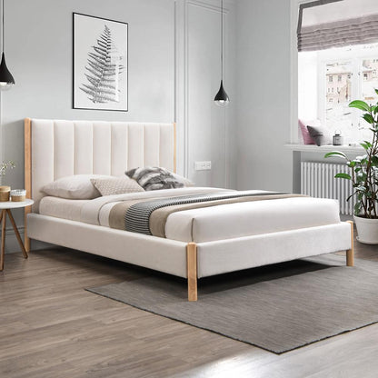 Meridian Furniture - Kona Cream Polyester Fabric Full Bed - KonaCream-F veiw 2