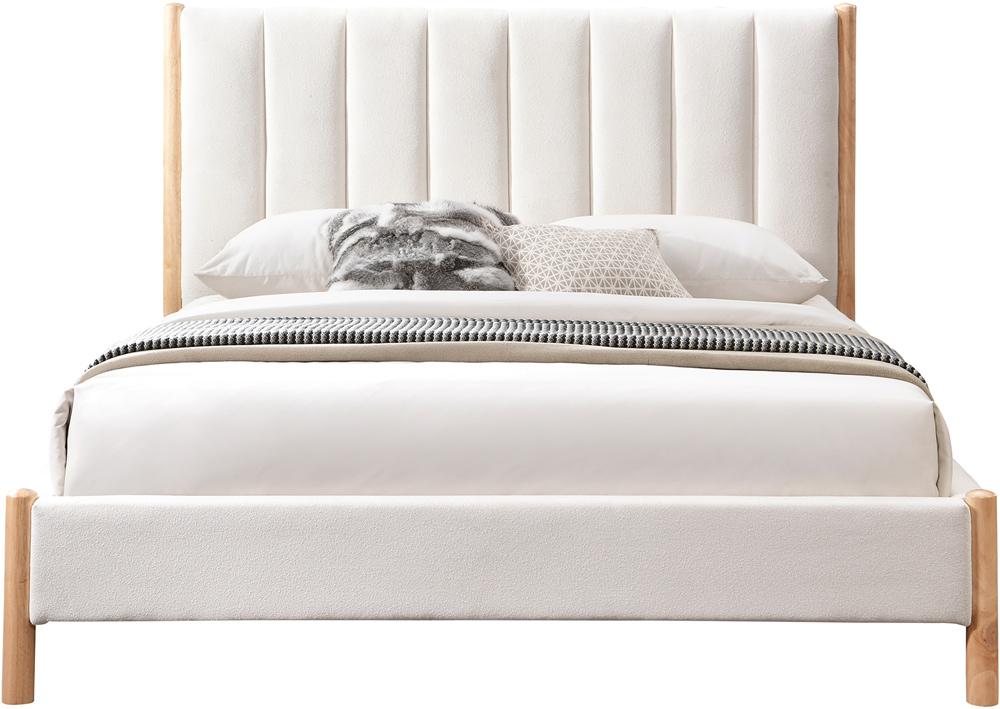 Meridian Furniture - Kona Cream Polyester Fabric Full Bed - KonaCream-F veiw 3