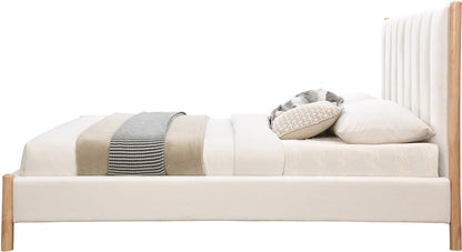 Meridian Furniture - Kona Cream Polyester Fabric Full Bed - KonaCream-F veiw 4