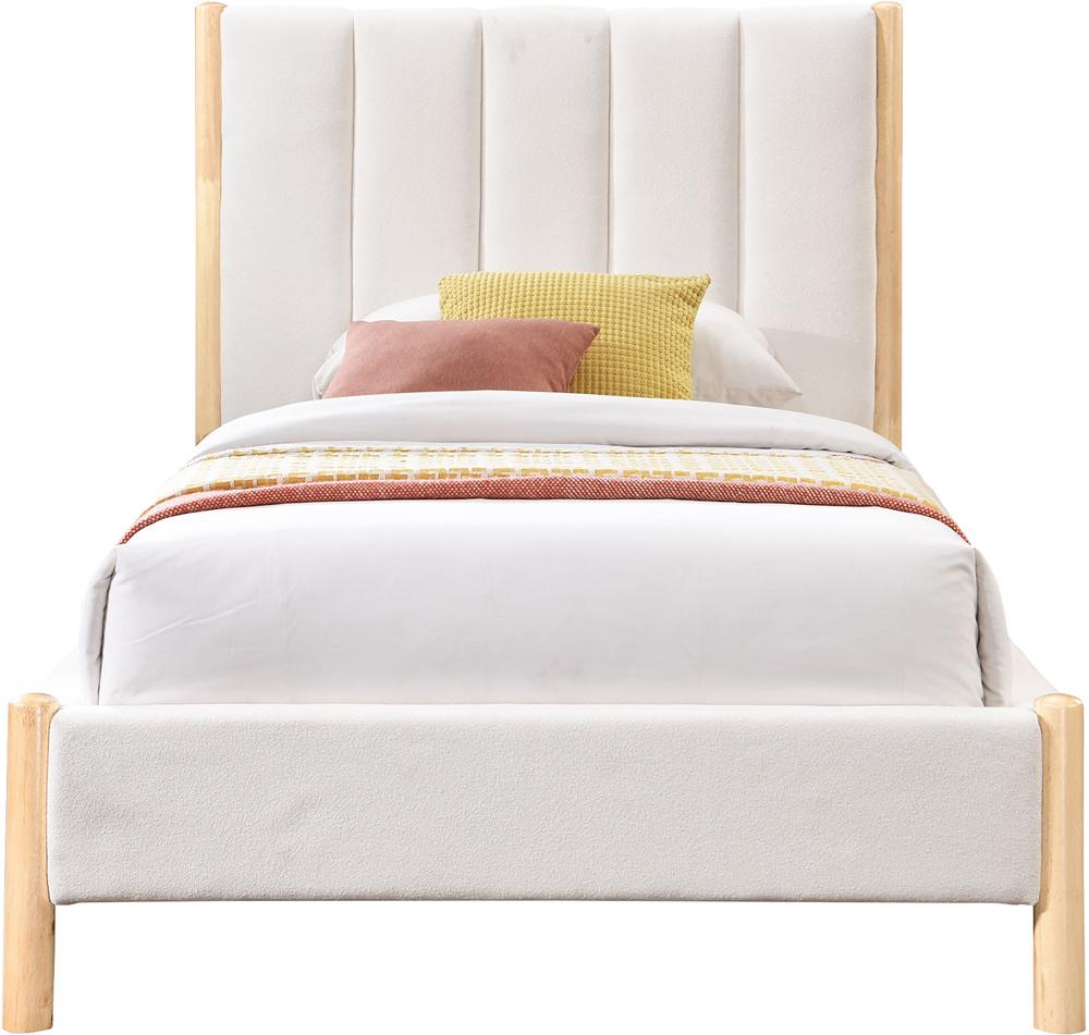 Meridian Furniture - Kona Cream Polyester Fabric Twin Bed - KonaCream-T veiw 3