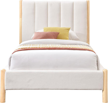 Meridian Furniture - Kona Cream Polyester Fabric Twin Bed - KonaCream-T veiw 3
