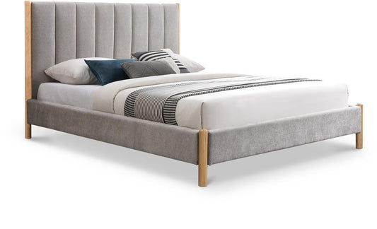 Meridian Furniture - Kona Grey Polyester Fabric Queen Bed - KonaGrey-Q veiw 1