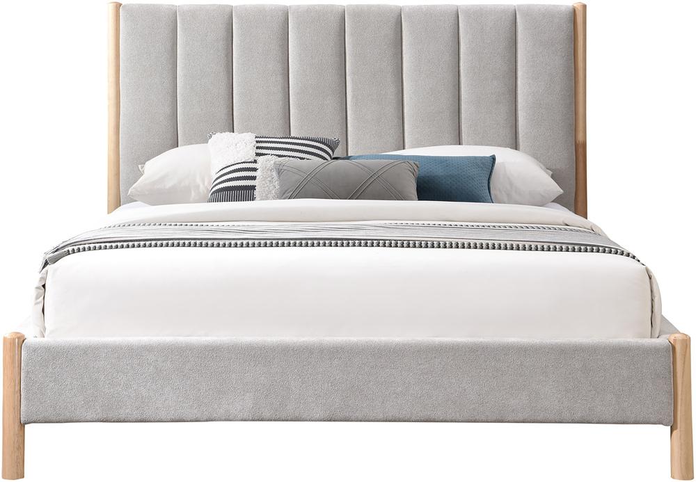 Meridian Furniture - Kona Grey Polyester Fabric Queen Bed - KonaGrey-Q veiw 3