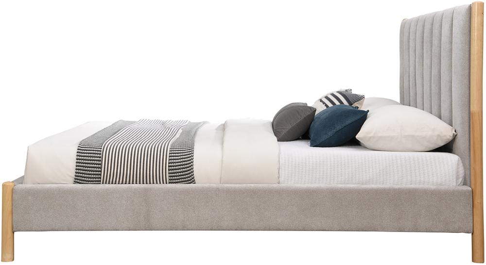 Meridian Furniture - Kona Grey Polyester Fabric Queen Bed - KonaGrey-Q veiw 4