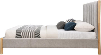 Meridian Furniture - Kona Grey Polyester Fabric Queen Bed - KonaGrey-Q veiw 4