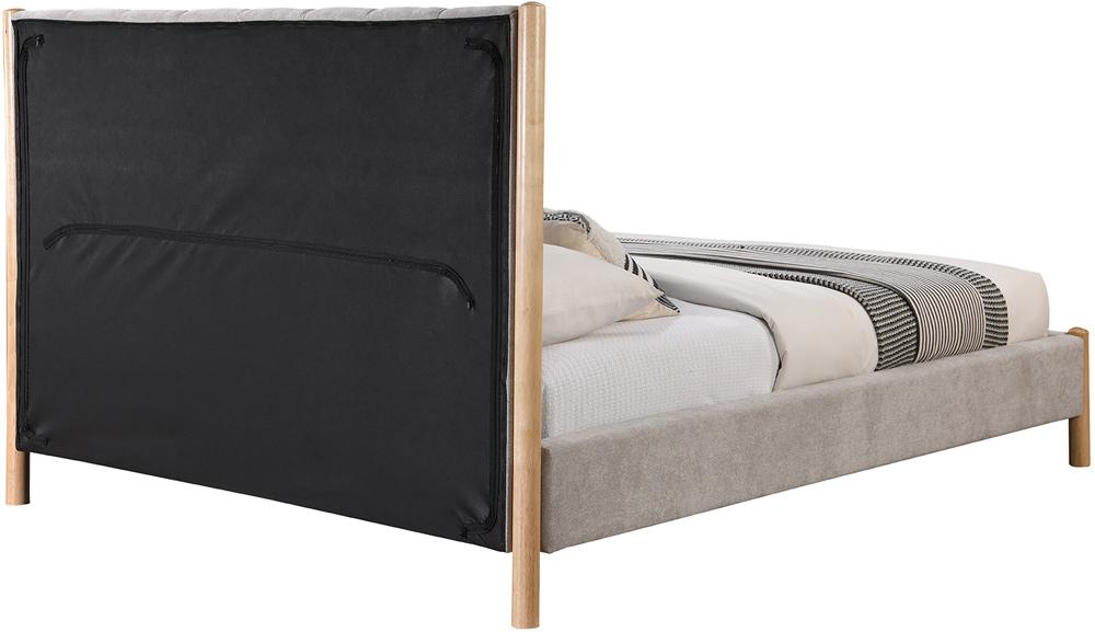 Meridian Furniture - Kona Grey Polyester Fabric Queen Bed - KonaGrey-Q veiw 5