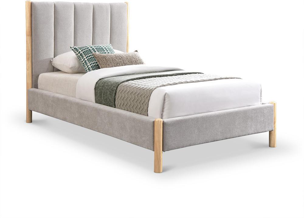Meridian Furniture - Kona Grey Polyester Fabric Twin Bed - KonaGrey-T veiw 1