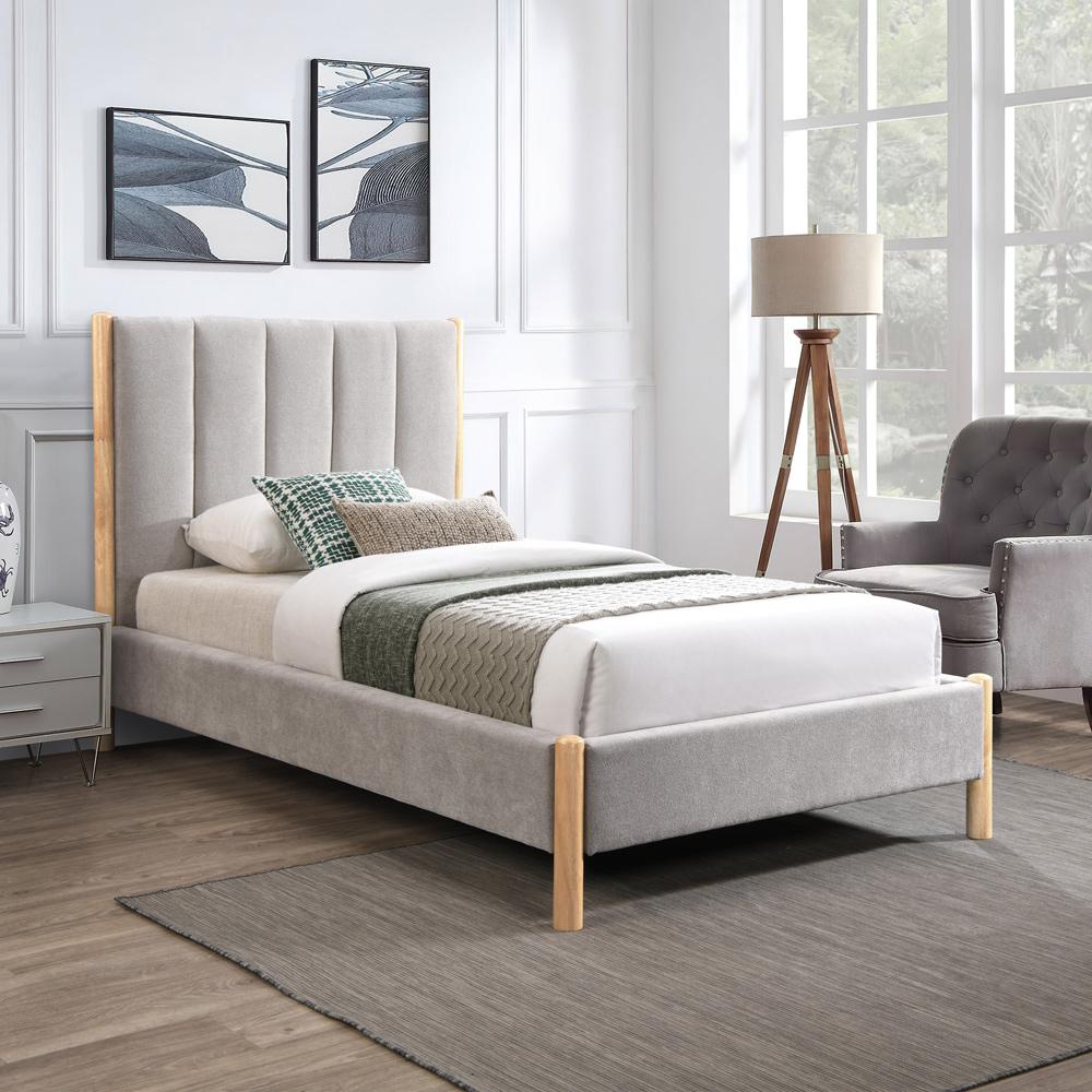 Meridian Furniture - Kona Grey Polyester Fabric Twin Bed - KonaGrey-T veiw 2
