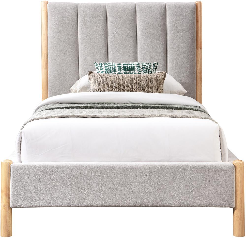 Meridian Furniture - Kona Grey Polyester Fabric Twin Bed - KonaGrey-T veiw 3