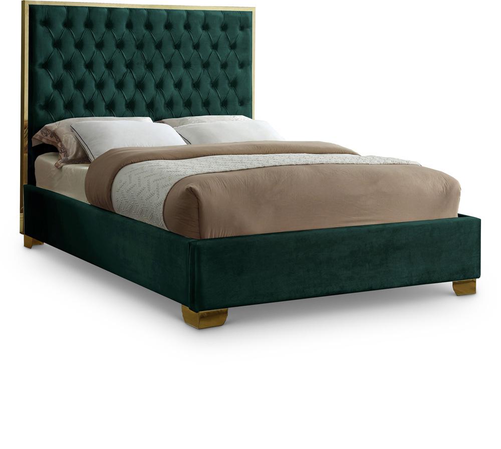 Meridian Furniture - Lana Green Velvet Queen Bed - LanaGreen-Q veiw 1