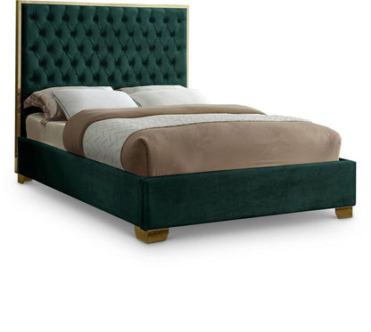 Meridian Furniture - Lana Green Velvet Queen Bed - LanaGreen-Q veiw 1