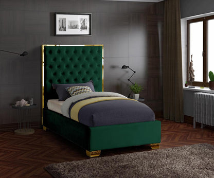 Meridian Furniture - Lana Green Velvet Twin Bed - LanaGreen-T veiw 2