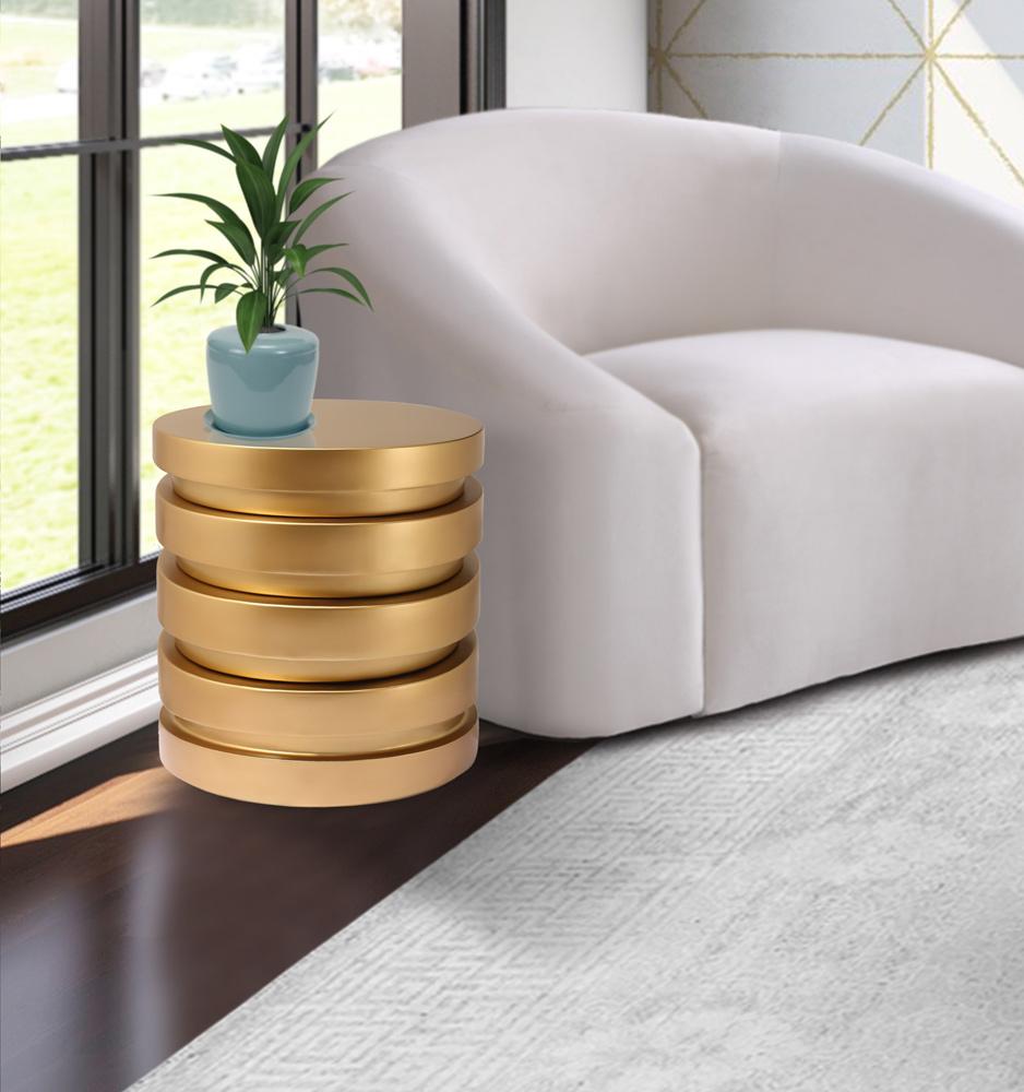 Meridian Furniture - Levels Brushed Gold End Table - 299-ET veiw 2
