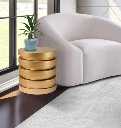 Meridian Furniture - Levels Brushed Gold End Table - 299-ET veiw 2