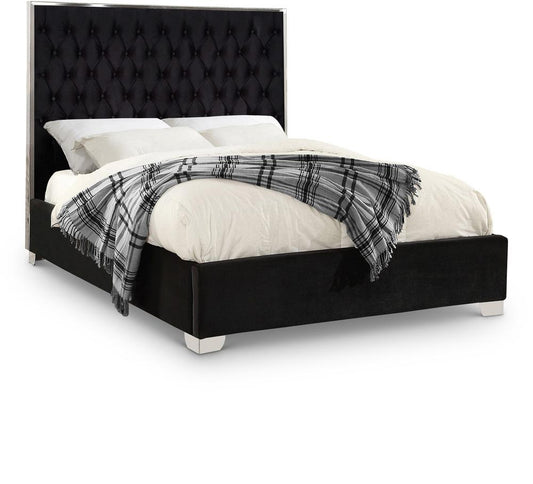 Meridian Furniture - Lexi Black Velvet King Bed - LexiBlack-K veiw 1