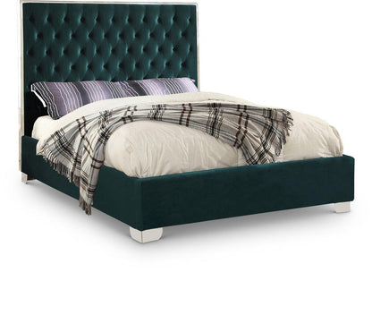 Meridian Furniture - Lexi Green Velvet Queen Bed - LexiGreen-Q veiw 1