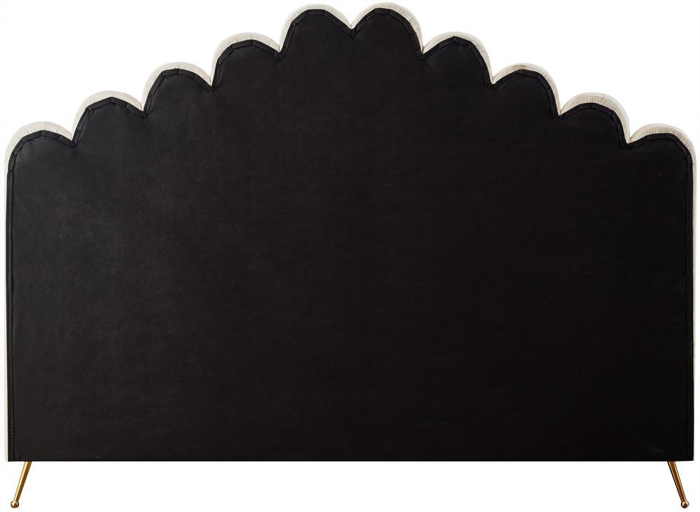 Meridian Furniture - Lily Cream Velvet King Bed - LilyCream-K veiw 5