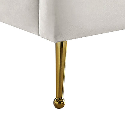 Meridian Furniture - Lily Cream Velvet Twin Bed - LilyCream-T veiw 5