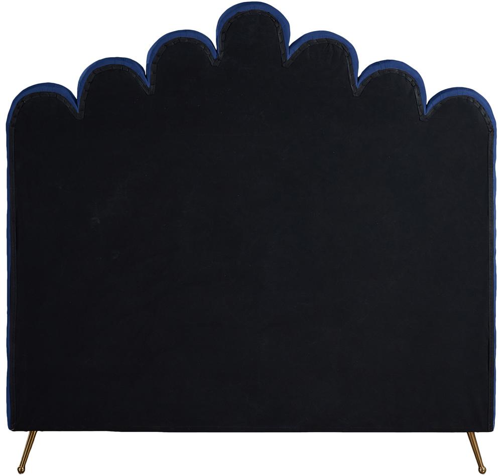 Meridian Furniture - Lily Navy Velvet Full Bed - LilyNavy-F veiw 5