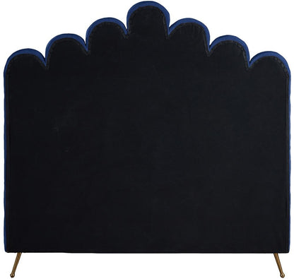 Meridian Furniture - Lily Navy Velvet Full Bed - LilyNavy-F veiw 5