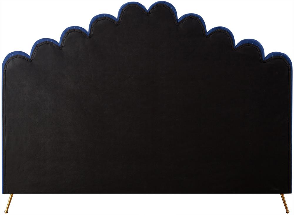 Meridian Furniture - Lily Navy Velvet King Bed - LilyNavy-K veiw 5