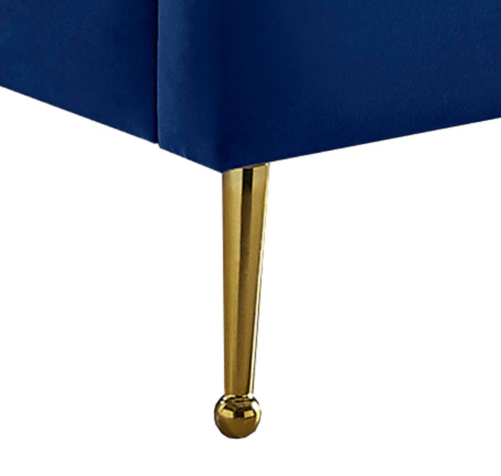 Meridian Furniture - Lily Navy Velvet Twin Bed - LilyNavy-T veiw 5