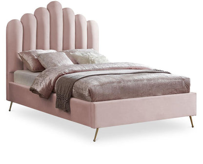 Meridian Furniture - Lily Pink Velvet Full Bed - LilyPink-F veiw 1