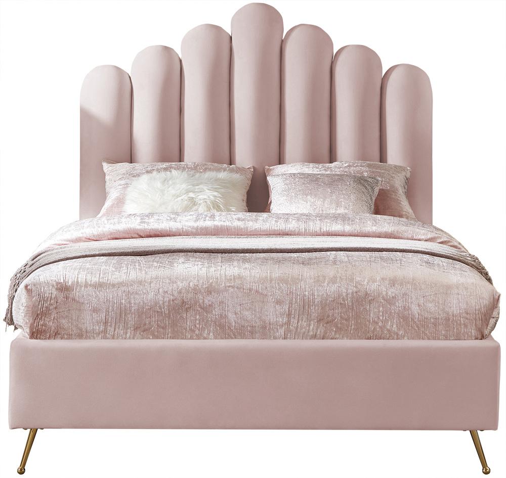 Meridian Furniture - Lily Pink Velvet Full Bed - LilyPink-F veiw 3