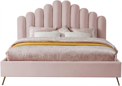Meridian Furniture - Lily Pink Velvet King Bed - LilyPink-K veiw 3