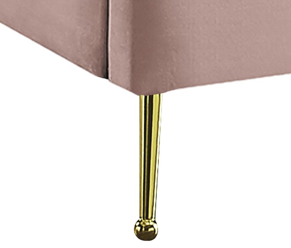 Meridian Furniture - Lily Pink Velvet Queen Bed - LilyPink-Q veiw 5