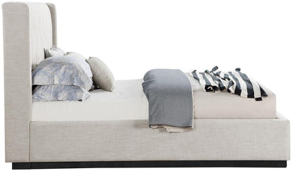 Meridian Furniture - Logan Beige Linen Textured Fabric King Bed - LoganBeige-K veiw 4