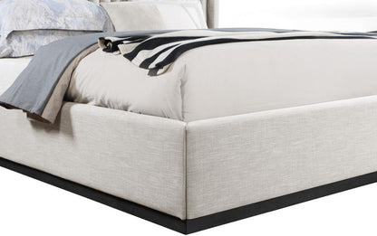 Meridian Furniture - Logan Beige Linen Textured Fabric King Bed - LoganBeige-K veiw 6