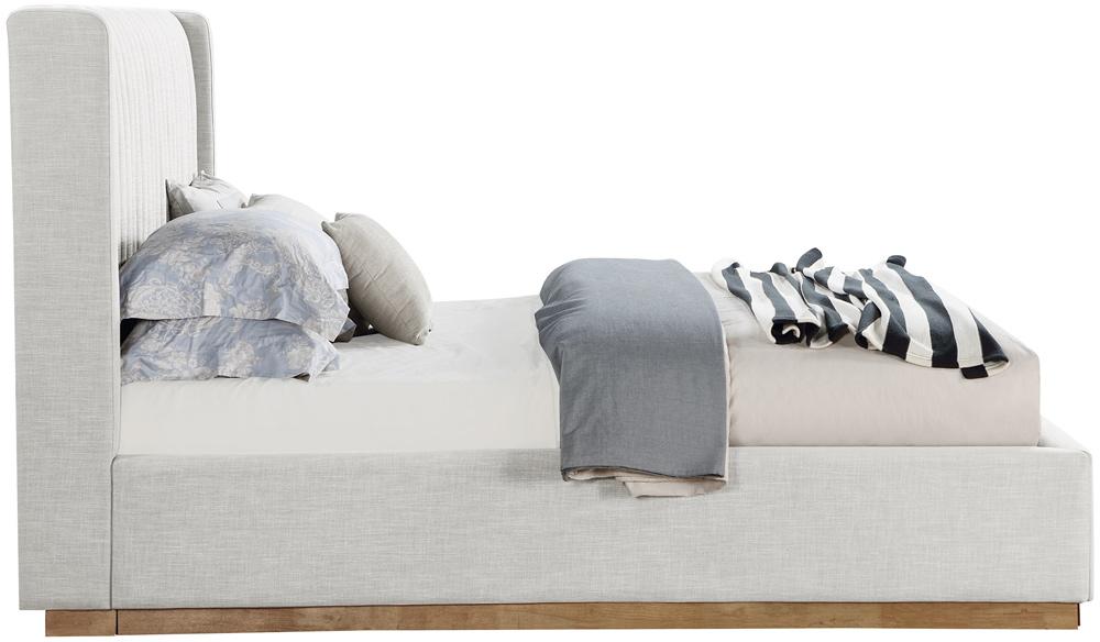 Meridian Furniture - Logan Cream Linen Textured Fabric King Bed - LoganCream-K veiw 4
